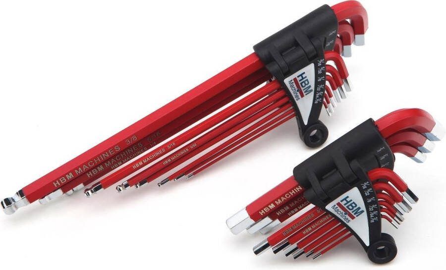 HBM machines 9 Delige Inbussleutel Set Amerikaans TOP KWALITEIT