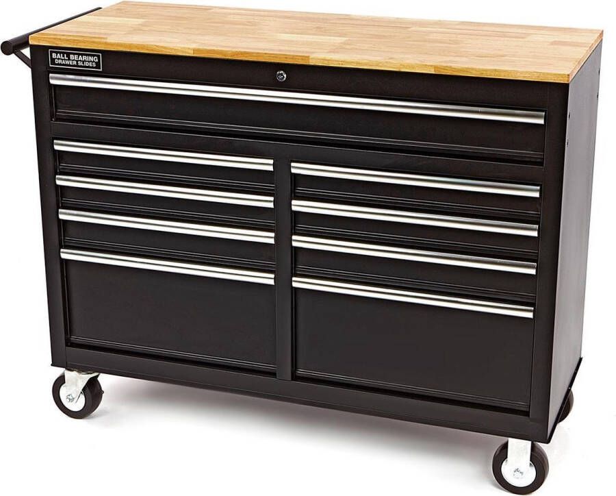 HBM machines HBM 112 cm. Verrijdbare Gereedschapswagen Werkbank met Houten werkblad