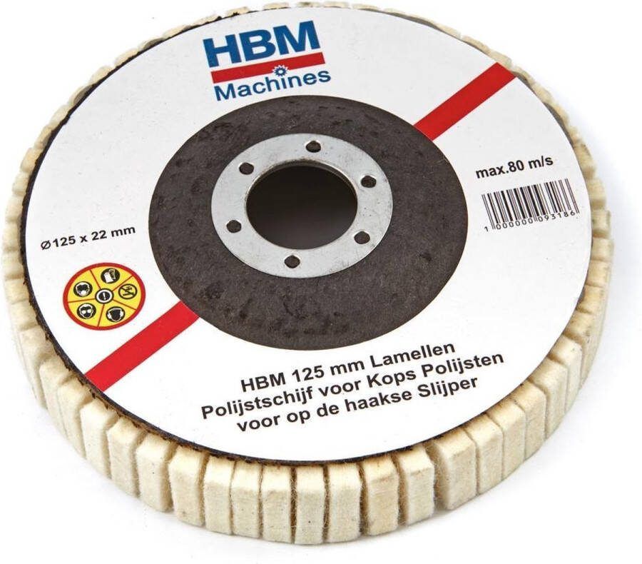 HBM machines HBM 125 mm Lamellen Polijstschijf voor Kops Polijsten