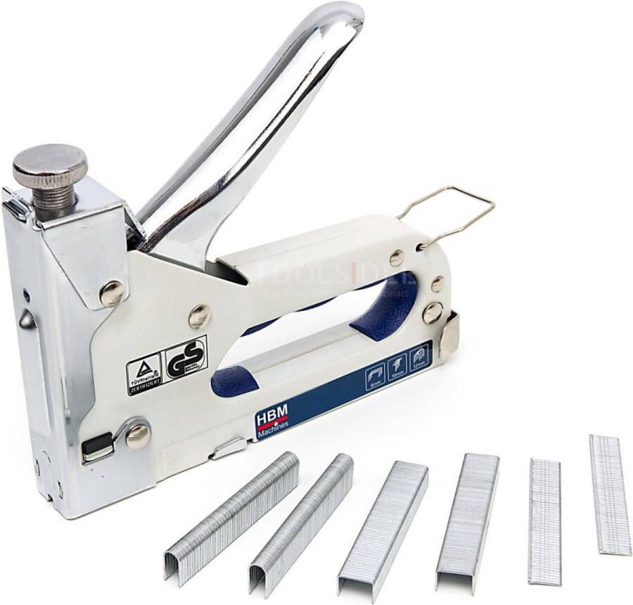 HBM machines HBM 3 in 1 Stalen Handtacker Nietmachine Voor Nietjes Krammen en Spijkers