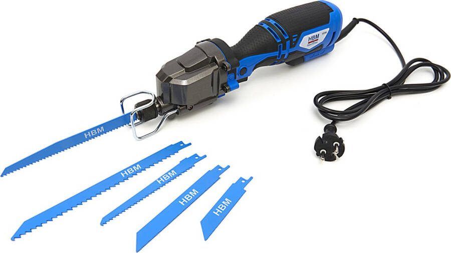 HBM machines HBM Profi 600W Mini Reciprozaag Takkenzaag Alleszaag met Variabel Toerental en Inclusief 5 Zaagbladen