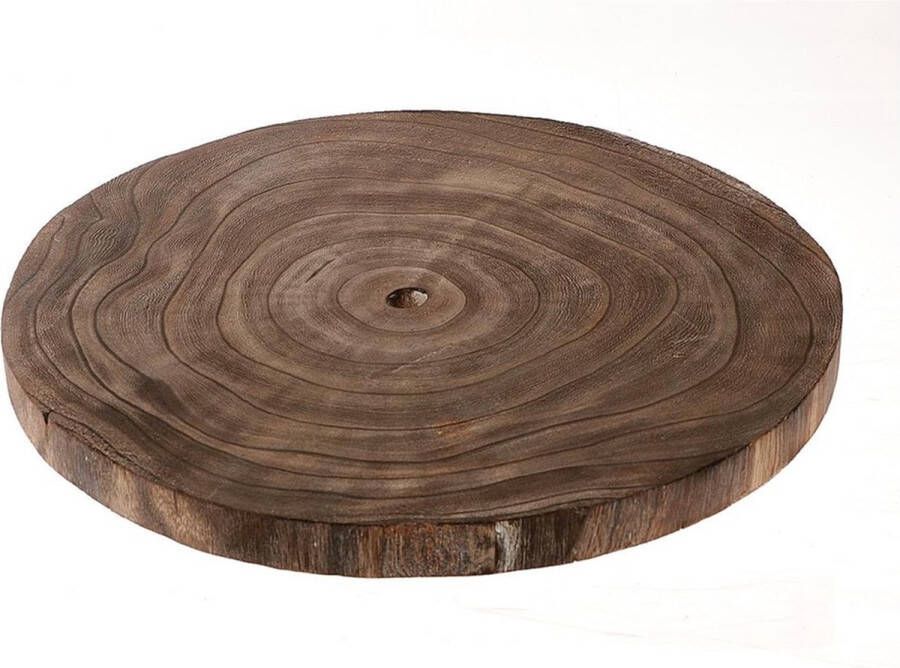 HBX Natural Living Kaarsenbord decoratie dienblad houten boomschijf D45 x H3 cm Kaarsenplateaus