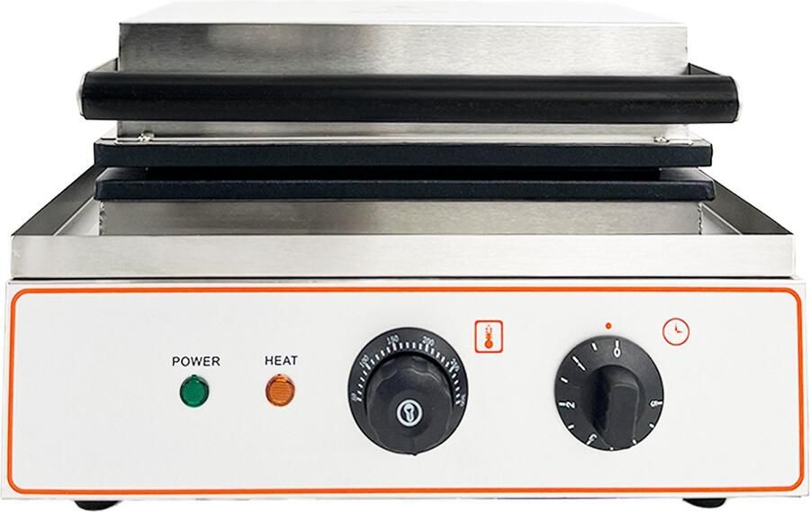 HCB Professioneel horeca Wafelijzer voor 4 Luikse wafels Wafelmaker van RVS INOX 38x27x23.5 cm (BxDxH) 20 kg 9628