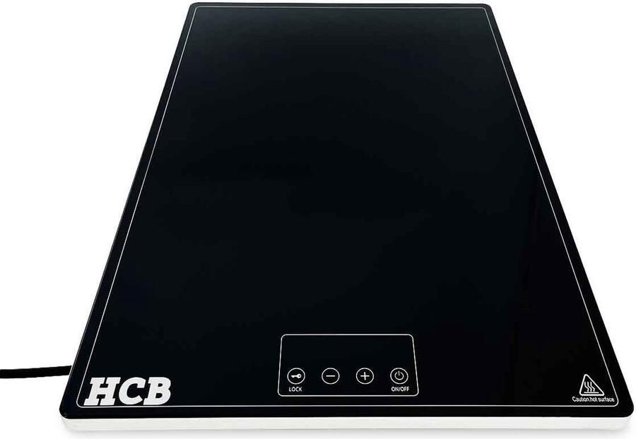 HCB Professionele Horeca Inductie warmhoudplaat Elektrisch 230 Watt 230V RVS INOX Rechaud 38x55x2.5 cm (BxDxH) 3.1 kg 9201