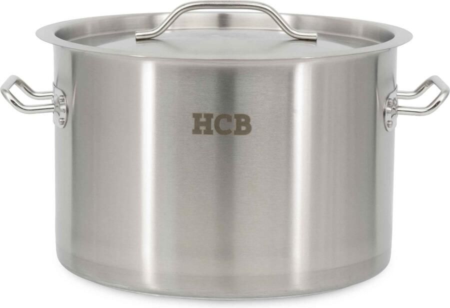 HCB Professionele Kookpan Inductie Gas Electrisch 14 liter Grote RVS INOX pan Soeppan Horeca pannen Kookpot 8673