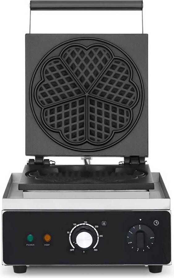HCB Professioneel horeca Wafelijzer met timer hartjes 230V Wafelmaker van RVS INOX 31x44x23.5 cm (BxDxH) 9.5 kg 8004