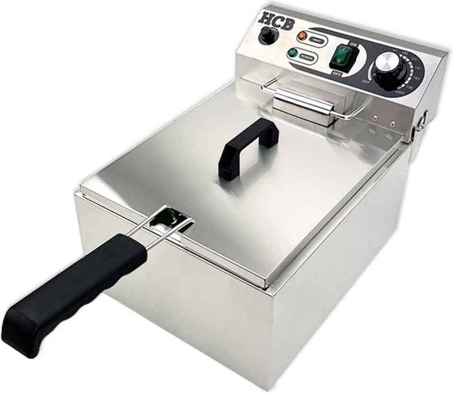 HCB Professionele Horeca frituurpan Friteuse 10 liter 230V RVS INOX frietketel 29x46x29 cm (BxDxH) 7.5 kg 8726