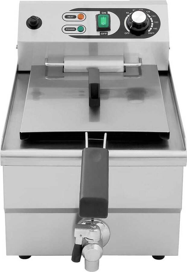 HCB Professionele Horeca frituurpan Friteuse 13 liter 230V RVS INOX frietketel 31x49x36 cm (BxDxH) 9 kg 8731