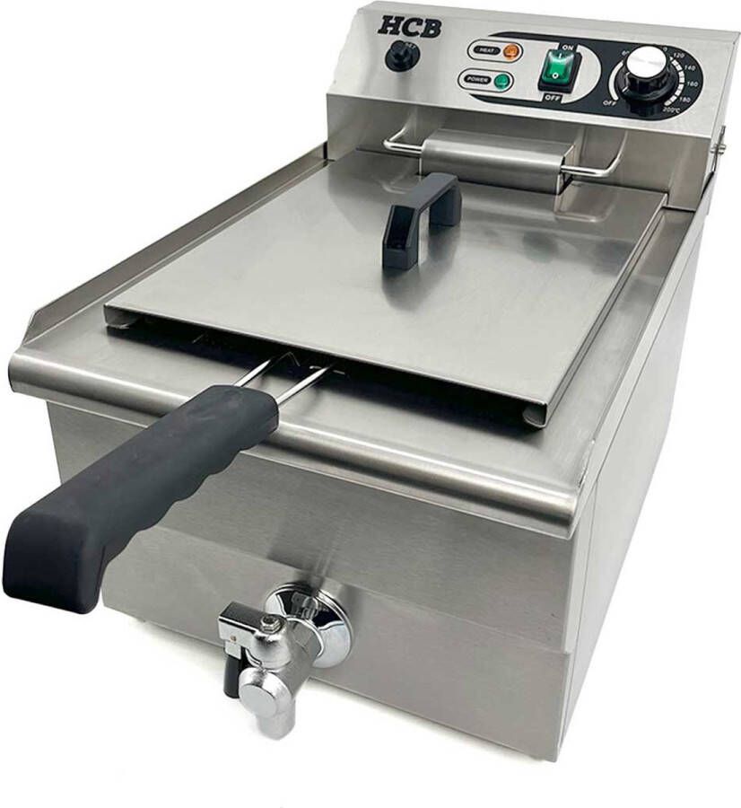 HCB Professionele Horeca frituurpan Friteuse 16 liter 230V RVS INOX frietketel 33.6x53x38 cm (BxDxH) 4.5 kg 2597