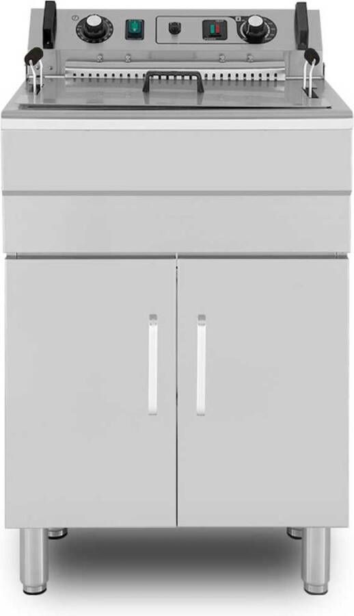 HCB Professionele Horeca frituurpan Friteuse 30 liter 400V RVS INOX frietketel 60.5x54x96 cm (BxDxH) 65.5 kg 2563