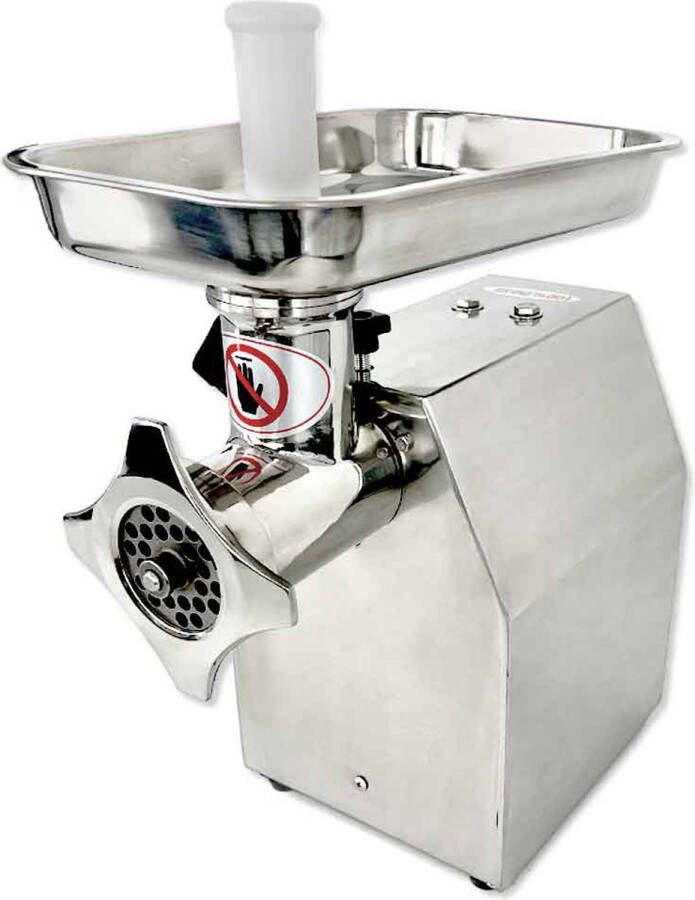 HCB Professionele Horeca Gehaktmolen 120 kg p u 230V RVS INOX 20x37x41 cm (BxDxH) 27 kg 1673