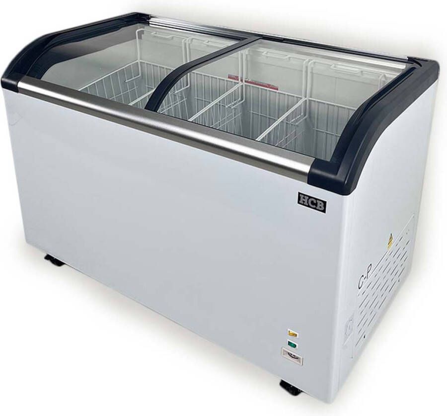 HCB Professionele Horeca vriezer Vrieskist met glazen schuifdeksel 355 liter 230V 127x68x85 cm (BxDxH) 67 kg 8468