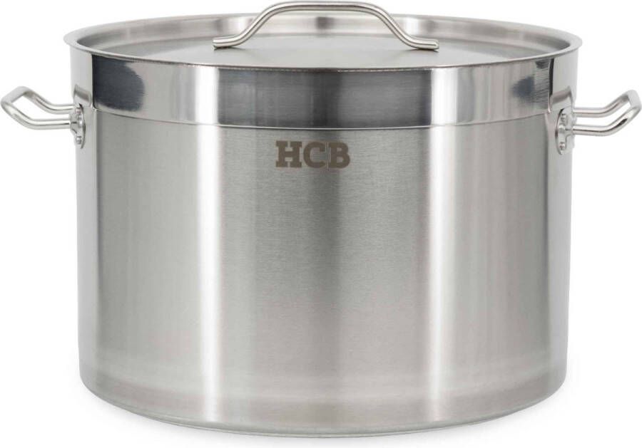 HCB Professionele Kookpan Inductie Gas Electrisch 23 liter Grote RVS INOX pan Soeppan Horeca pannen Kookpot 5418