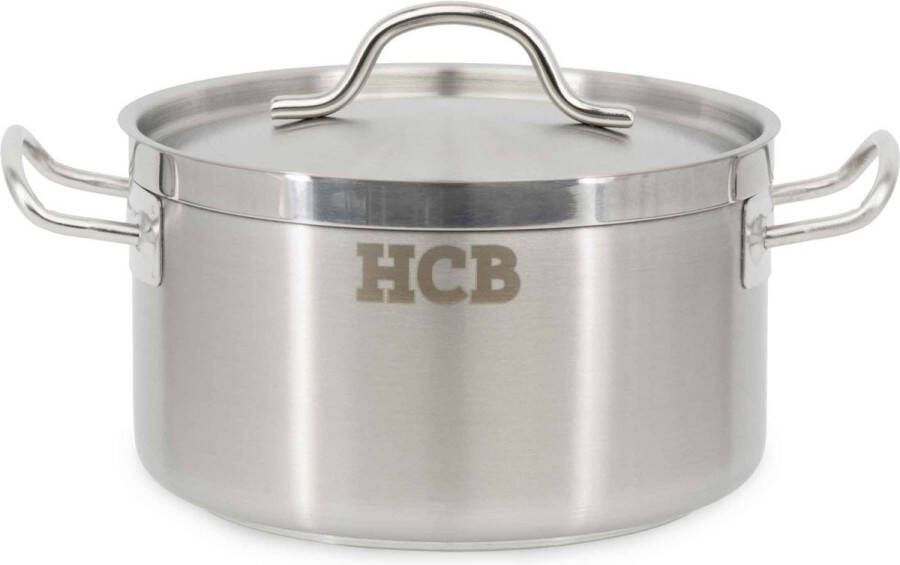 HCB Professionele Kookpan Inductie Gas Electrisch 4 liter Grote RVS INOX pan Soeppan Horeca pannen Kookpot 5092