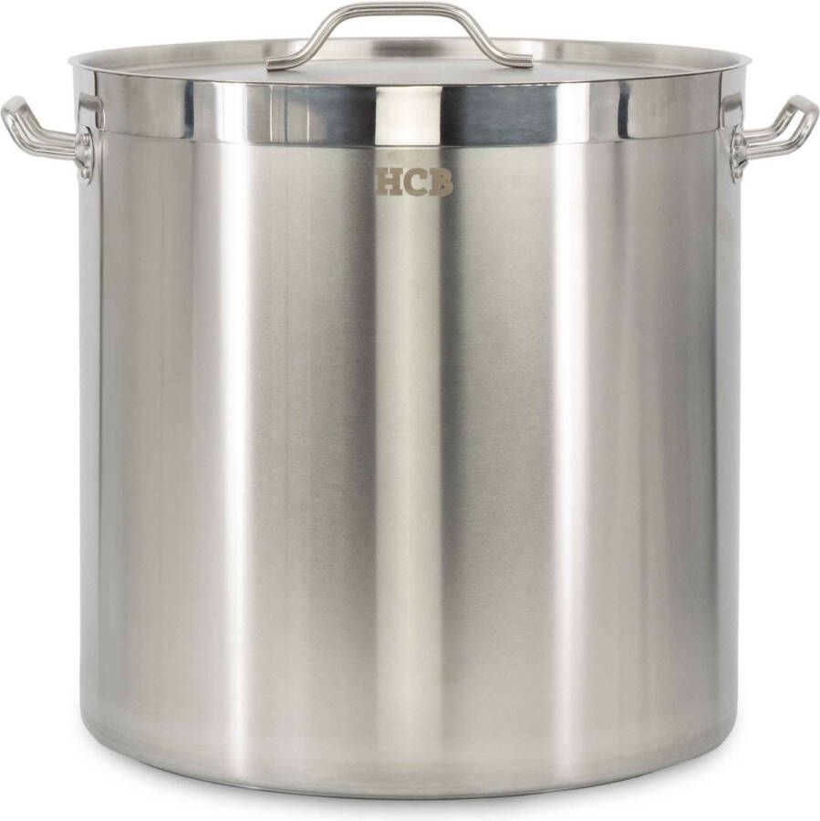 HCB Professionele Kookpan Inductie Gas Electrisch 71 liter Grote RVS INOX pan Soeppan Horeca pannen Kookpot 45x45x45 cm (BxDxH) 10 kg 5445