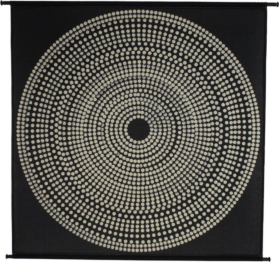 HD Collection Wandkleed Cirkels Polyester Zwart 146 x 134 x 0 cm (BxHxD)