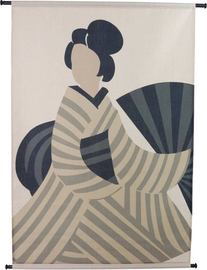 Woonexpress Wandkleed Japandi Naturel Polyester Mix Beige Multi 136x105x0cm (hxbxd)