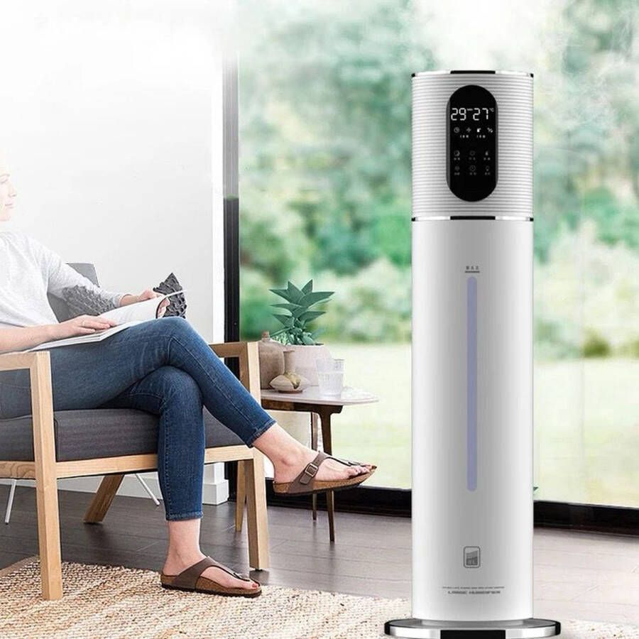 HDJ SmartEase 28W 8L Ultrastille Luchtbevochtiger – Wit Humidifier – Vernevelaar – Verschillende Standen – Stil Ontwerp – 8 Liter LED Geschikt voor Woonkamer & Slaapkamer Aroma Therapie Geurverspreider