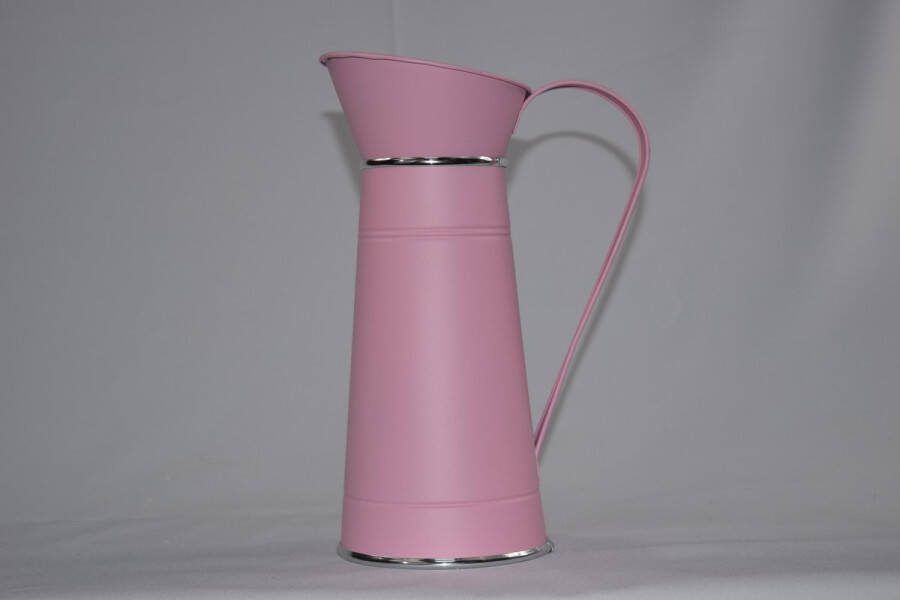HDN Deco Wolrd waterkan rose met zilver rand 29 x 12 cm