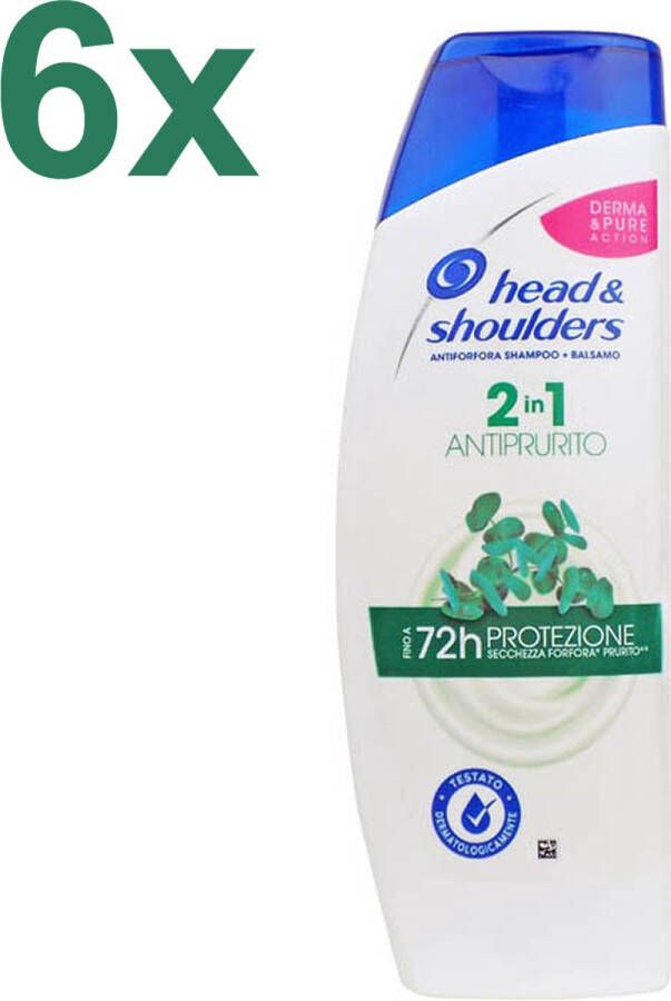 Head & Shoulders 2in1 Antiprurito Shampoo Jeukende Hoofdhuid 6x 360 ml Voordeelverpakking