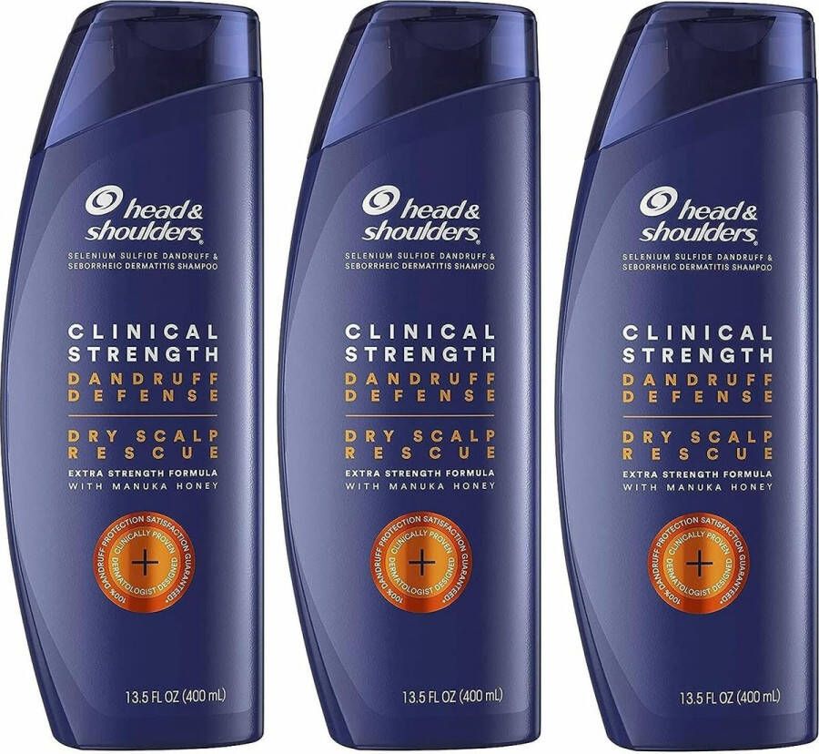 Head & Shoulders Anti-Dandruff Shampoo Anti-Roos Haar shampoo Roosshampoo Mannen Manuka Honey 3x400ml