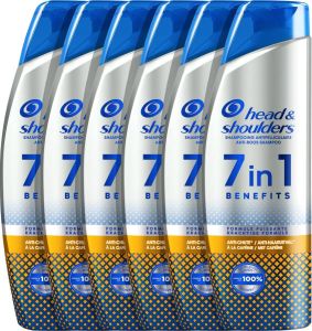 Head & Shoulders Anti-Haaruitval anti-roos shampoo 7in1 voordelen Krachtige formule Voordeelverpakking 6 x 225 ml
