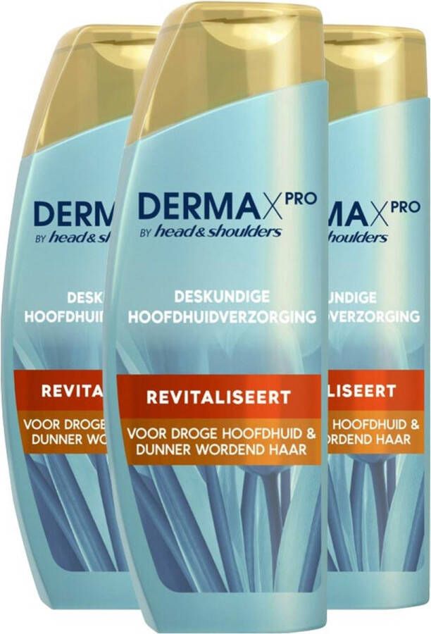 Head & Shoulders Anti-Roos Shampoo DERMAxPRO Revitaliseert 3 x 225 ml Voordeelverpakking