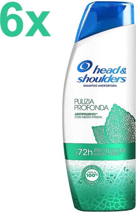 Head & Shoulders Anti-Roos Shampoo Menthol Deep Cleaning 6x 400ml Voordeelverpakking