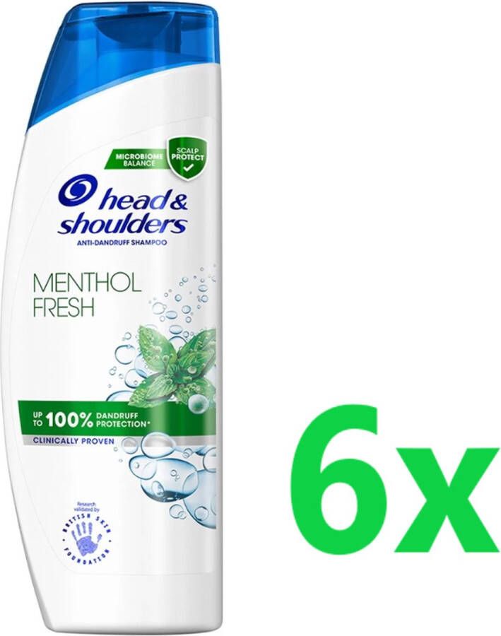 Head & Shoulders Anti-Roos Shampoo Menthol Fresh 6x 400ml Voordeelverpakking