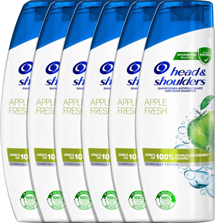 Head & Shoulders Apple Fresh Anti-roos shampoo Tot 100% Roosvrij Voordeelverpakking 6 x 285 ml