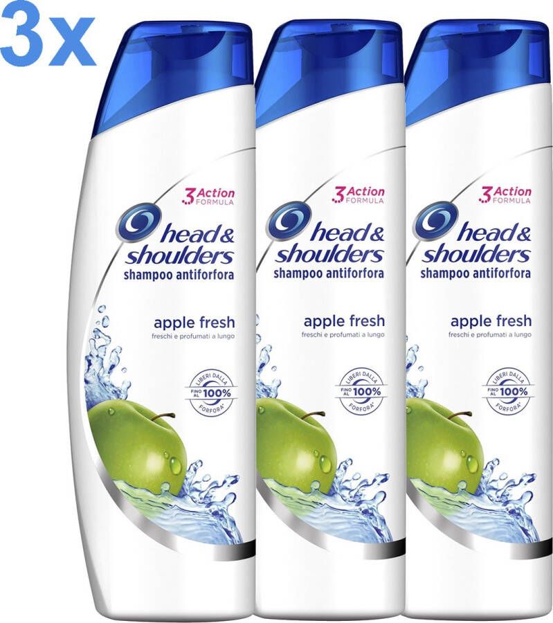 Head & Shoulders Apple Fresh Shampoo Antiforfora Anti-Dandred 3x 400ml Voordeelverpakking