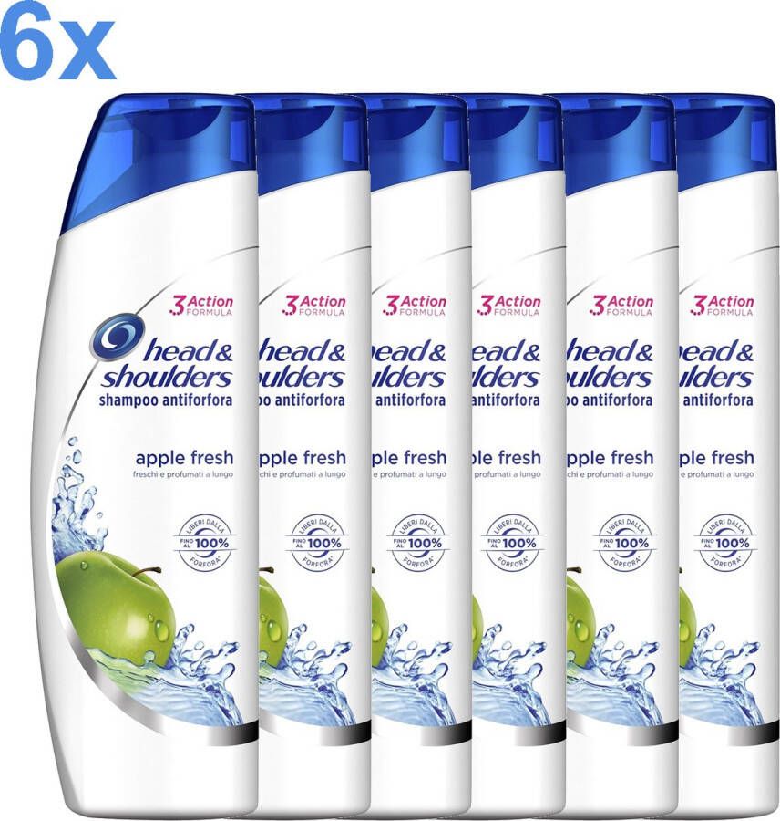 Head & Shoulders Apple Fresh Shampoo Antiforfora Anti-Dandred 6x 400ml Voordeelverpakking