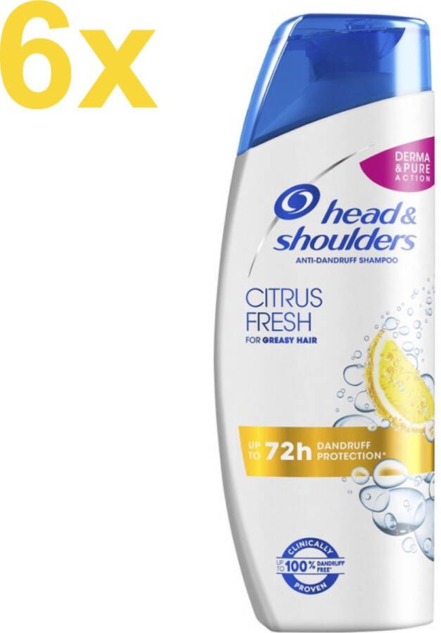 Head & Shoulders Citrus Fresh Anti-roos Shampoo 6x 360ml Voordeelverpakking