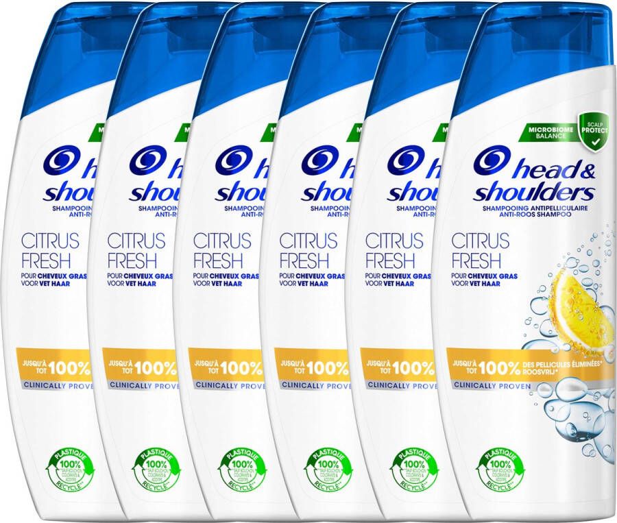 Head & Shoulders Citrus Fresh Anti-roos Shampoo Tot 100% Roosvrij Voordeelverpakking 6 x 285 ml