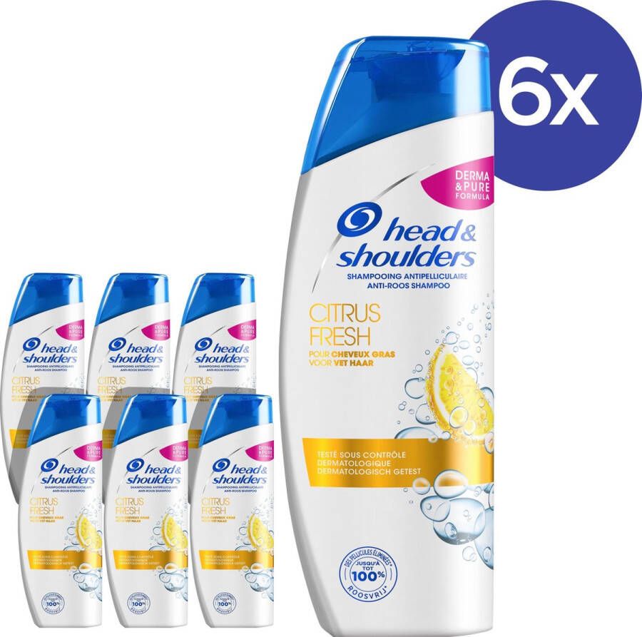 Head & Shoulders Citrus Fresh Anti-roos Voordeelverpakking 6x280ml Shampoo