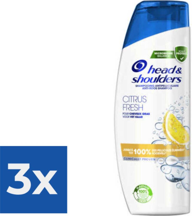 Head & Shoulders Citrus Fresh Shampoo 285 ml Voordeelverpakking 3 stuks