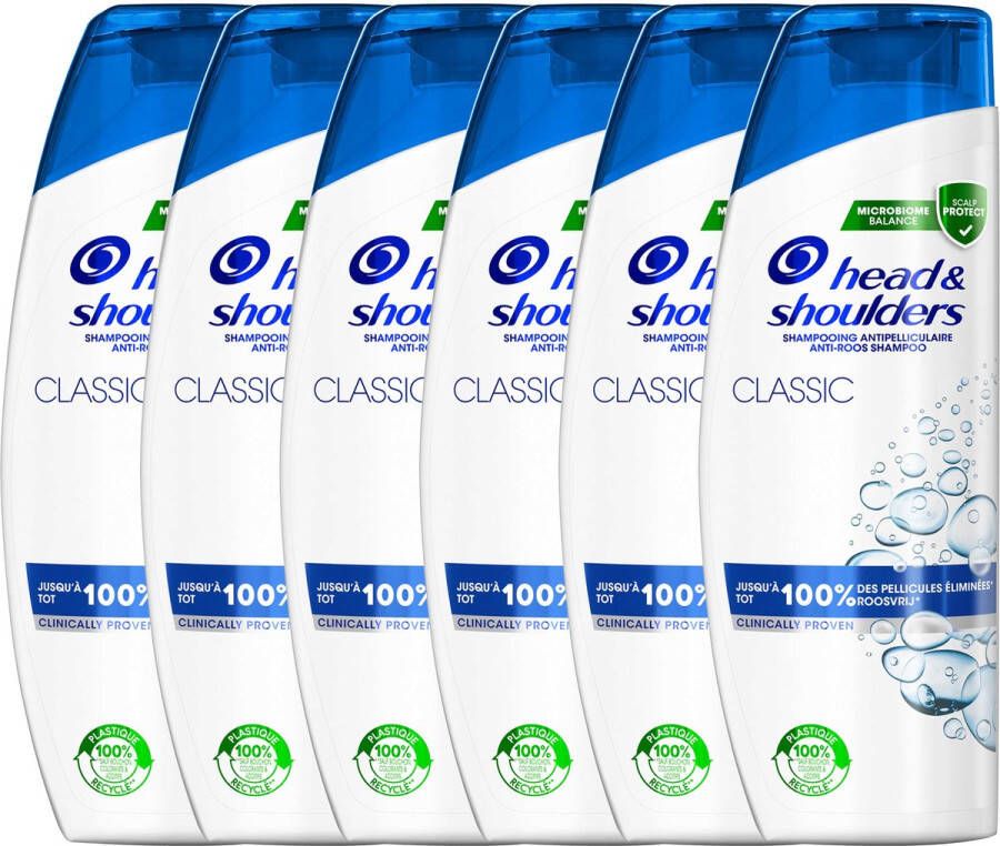 Head & Shoulders Classic Anti-roos shampoo Tot 100% Roosvrij Voordeelverpakking 6 x 285 ml