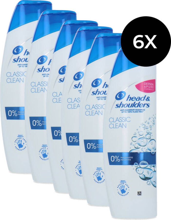 Head & Shoulders Classic Clean Voordeelverpakking 6 x 250ml Shampoo