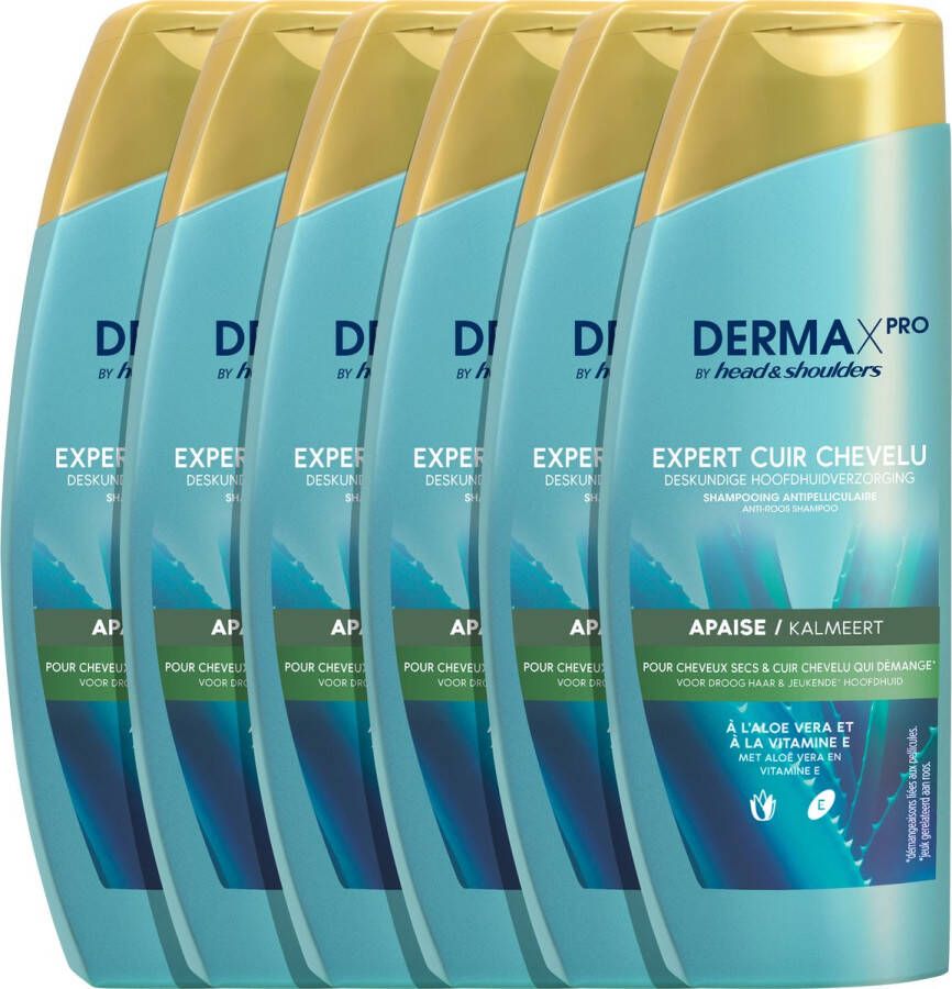 Head & Shoulders DERMAxPRO by Kalmeert Anti-roos Shampoo Droge Jeukende Hoofdhuid Voordeelverpakking 6 x 225 ml