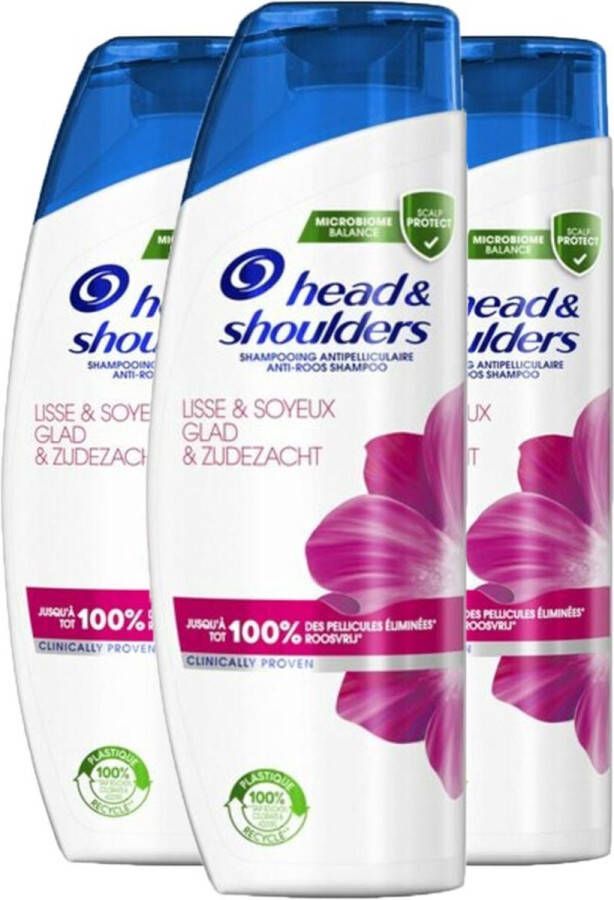 Head & Shoulders Glad & Zijdezacht Shampoo 3 x 285 ml Voordeelverpakking