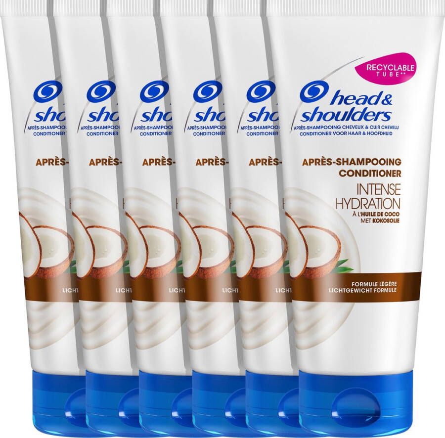 Head & Shoulders Intense Hydration voor haar & hoofdhuid conditioner 6 x 220 ml voordeelverpakking