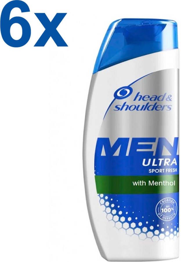 Head & Shoulders MEN Ultra Anti-Roos Shampoo Menthol 6x 360ml Voordeelverpakking