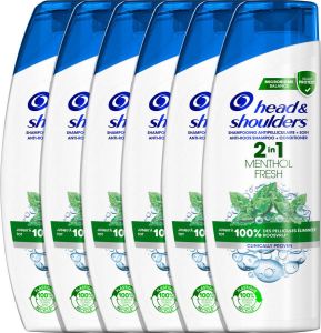 Head & Shoulders Menthol Fresh 2in1 Anti-Roos Shampoo & Conditioner 6 x 270ml Voordeelverpakking