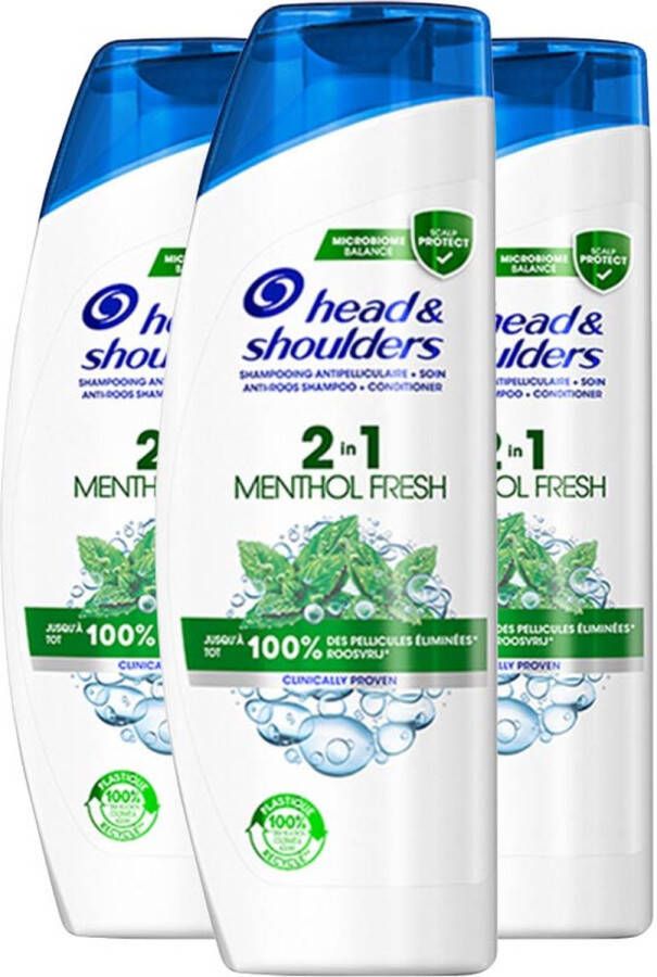 Head & Shoulders Menthol Fresh 2in1 shampoo en conditioner 3 x 270 ml Voordeelverpakking