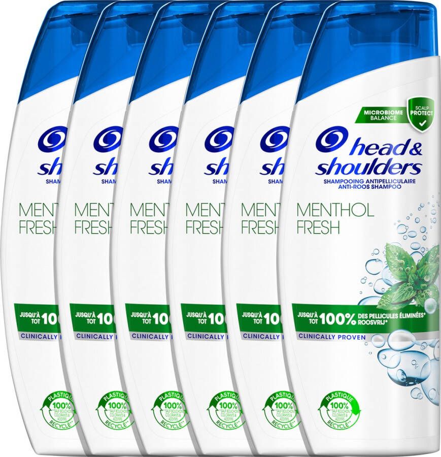 Head & Shoulders Menthol Fresh Anti-roos shampoo Tot 100% Roosvrij Voordeelverpakking 6 x 285 ml