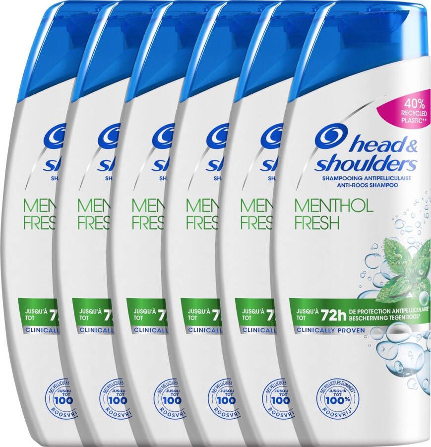 Head & Shoulders Menthol Fresh Anti-roos shampoo 6 x 285 ml voordeelverpakking