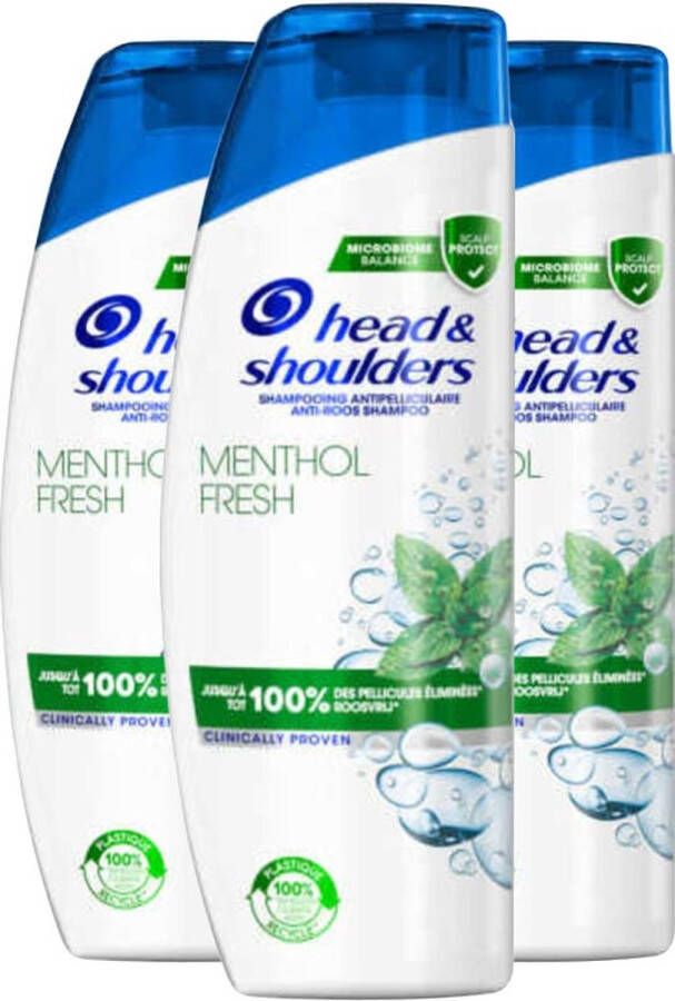 Head & Shoulders Menthol Fresh Shampoo 3 x 285 ml Voordeelverpakking