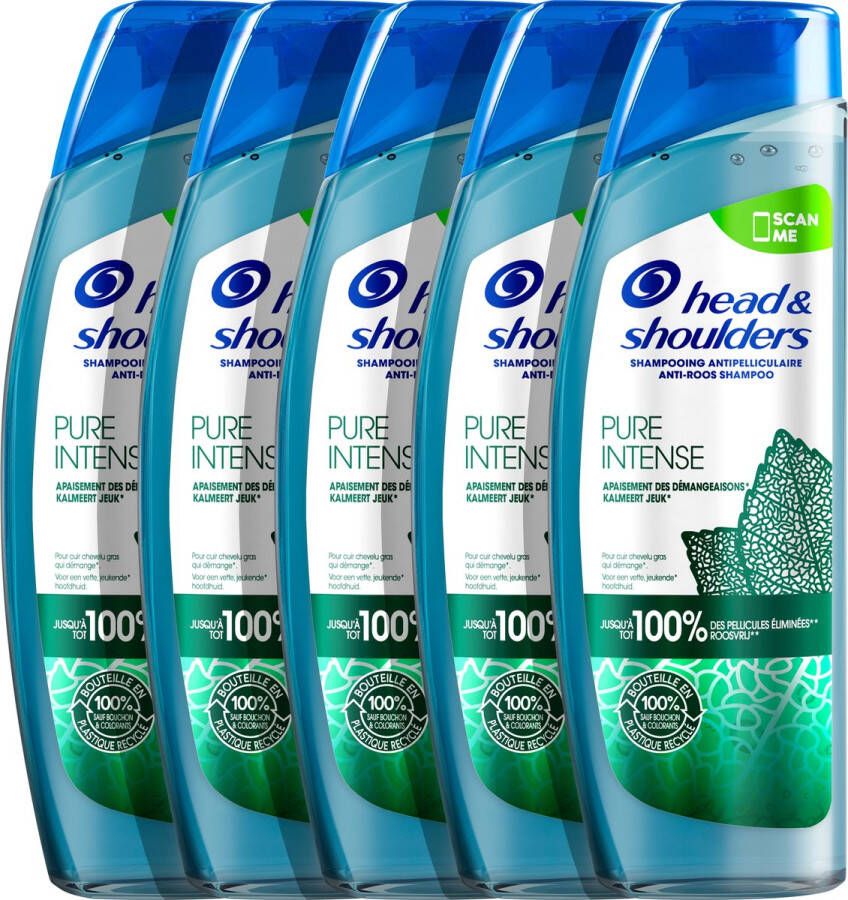 Head & Shoulders Pure Intense kalmeert jeuk anti-roos shampoo met pepermunt 6 x 250ml voordeelverpakking