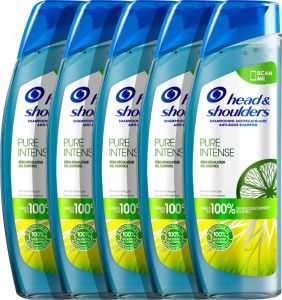 Head & Shoulders Pure Intense oil control anti-roos shampoo met citrus 6 x 250ml voordeelverpakking