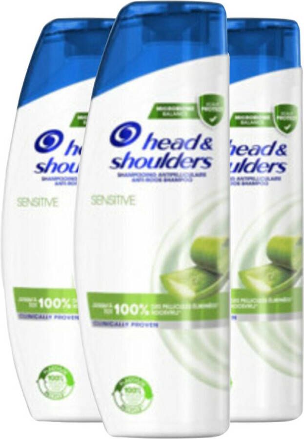Head & Shoulders Sensitive Shampoo 3 x 285 ml Voordeelverpakking